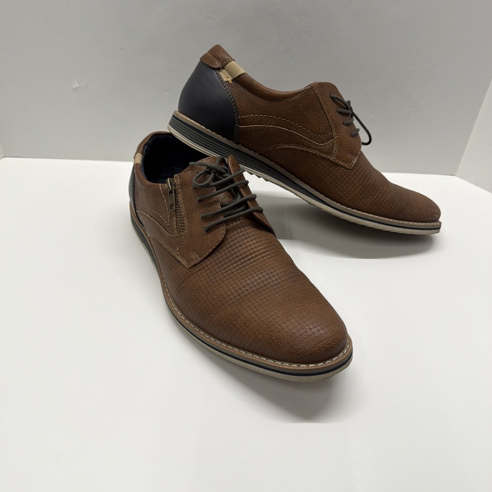 Freeman Wiley Oxford Light Brown Memory Foam Mens 10.5M Dress Shoes F121045